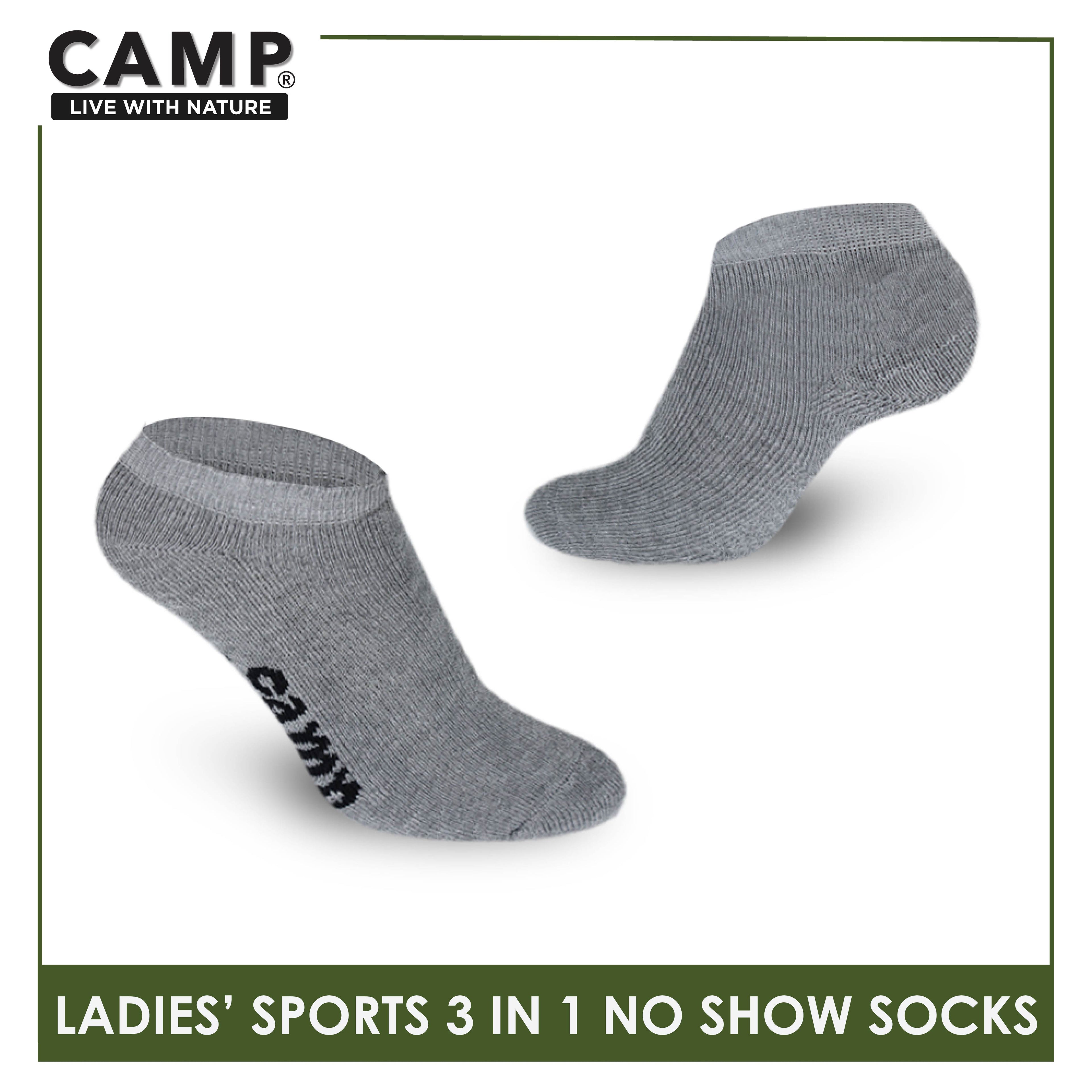 Camp Ladies' Cotton Thick Sports No Show Socks 3 pairs in a pack CLS0