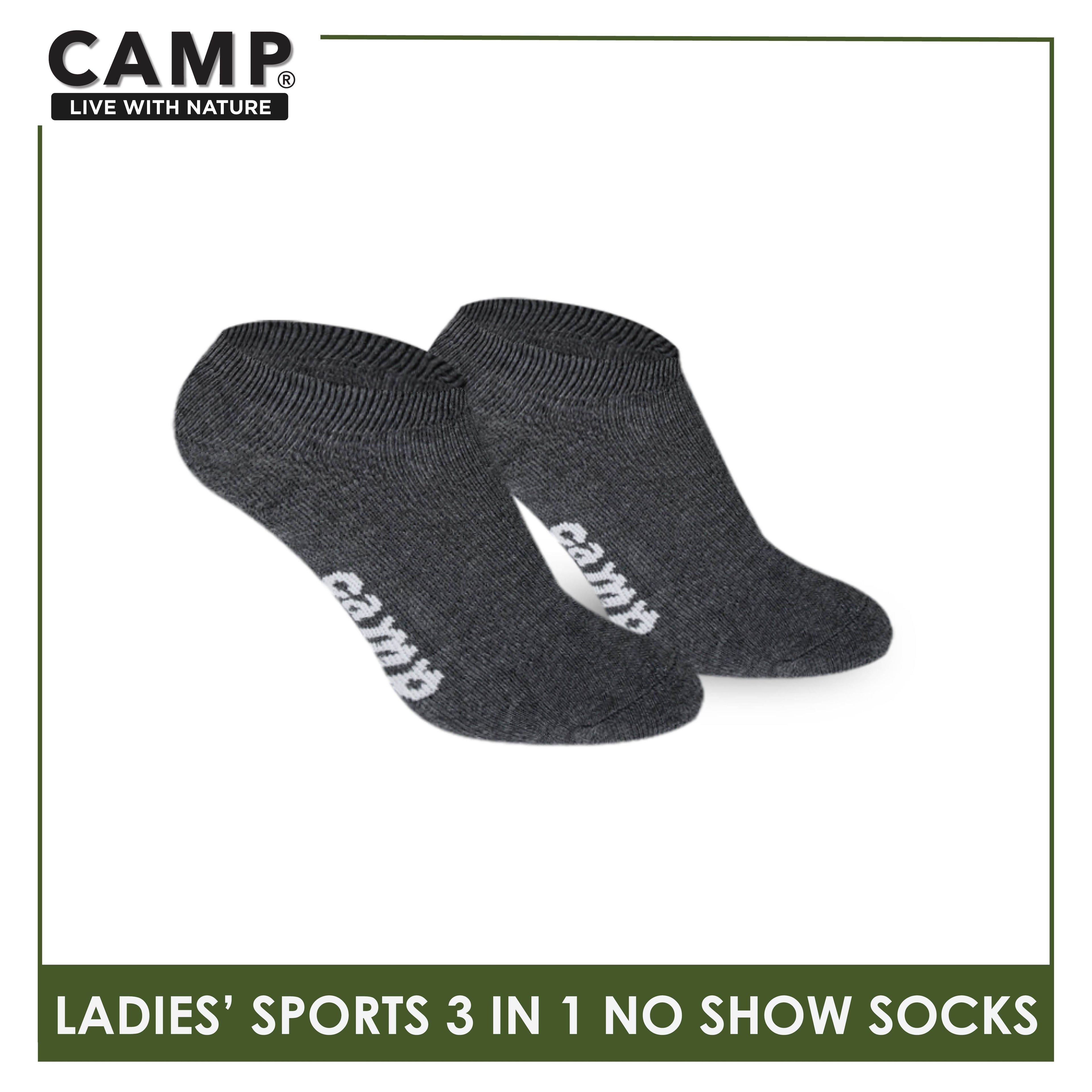 Camp Ladies' Cotton Thick Sports No Show Socks 3 pairs in a pack CLS0