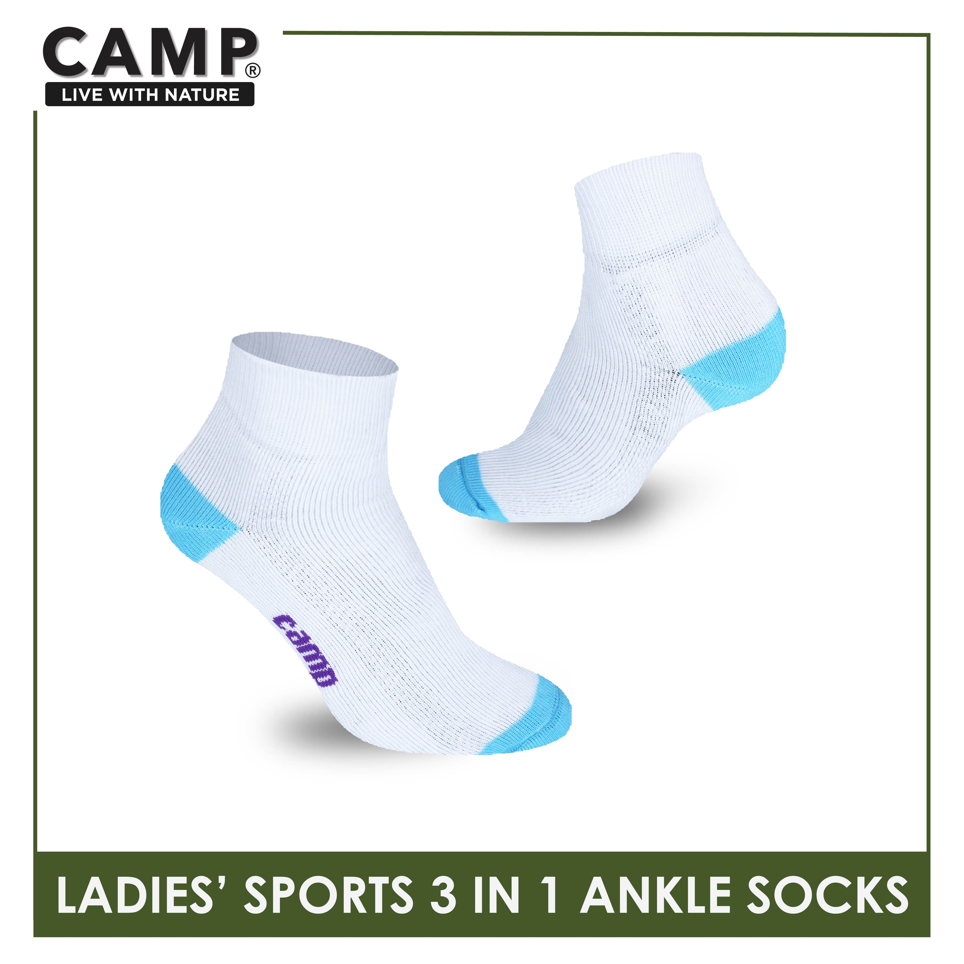 Camp Ladies' Cotton Thick Sports Ankle Socks 3 pairs in a pack CLS4