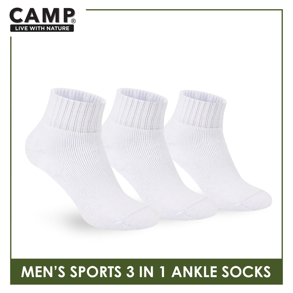 Camp Men's Cotton Thick Sports Ankle Socks 3 pairs in a pack CMS2
