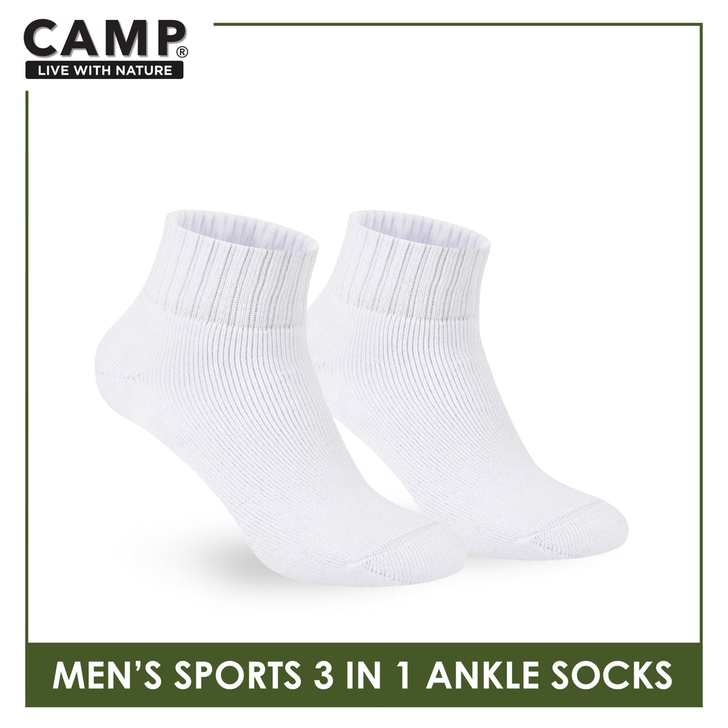Camp Men's Cotton Thick Sports Ankle Socks 3 pairs in a pack CMS2