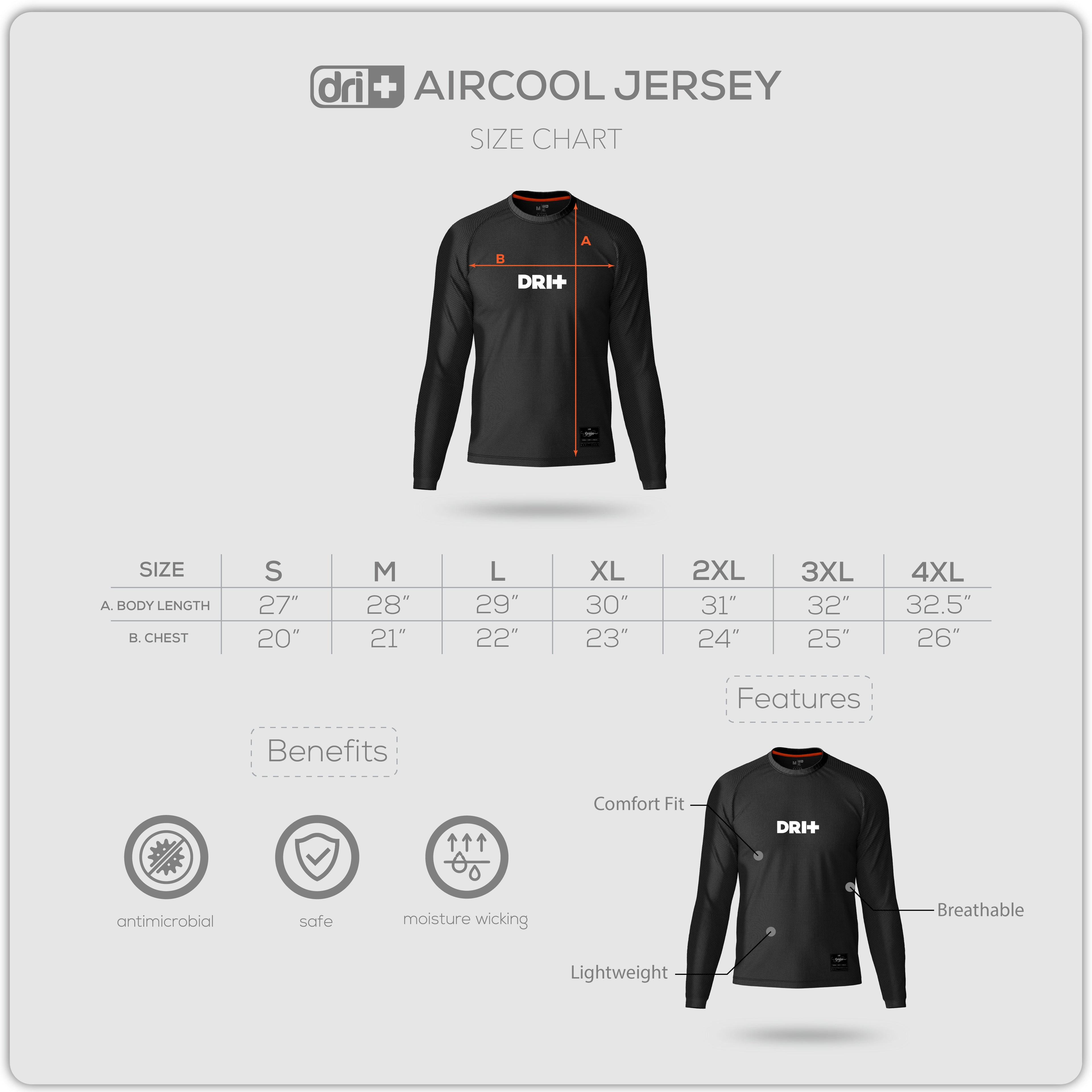 Dri Plus Men's Camo Collection Aircool Jersey Long Sleeves 1pc DMSSJR513