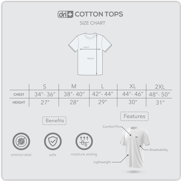 Dri Plus ODMSVR1 Men's Cotton Sweat Wicking and Odor Free Shirt 1 piece