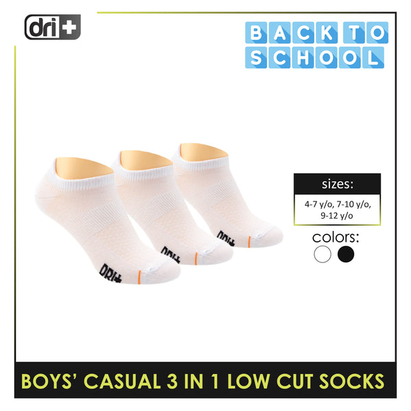 Dri Plus Boys Casual Lowcut Socks 3 pairs in a pack DBCKG5