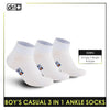 Dri Plus Boys Thin Casual Ankle Socks 3 pairs in a pack DBCKG8