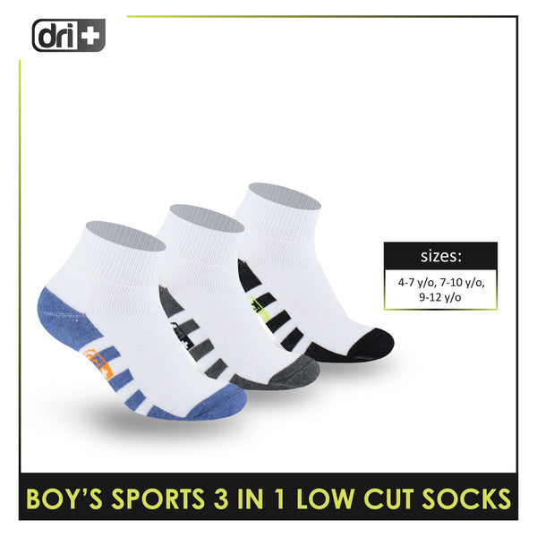 Dri Plus Boys' Children Thick Sports Low Cut Socks 3 pairs in a pack DBSKG3