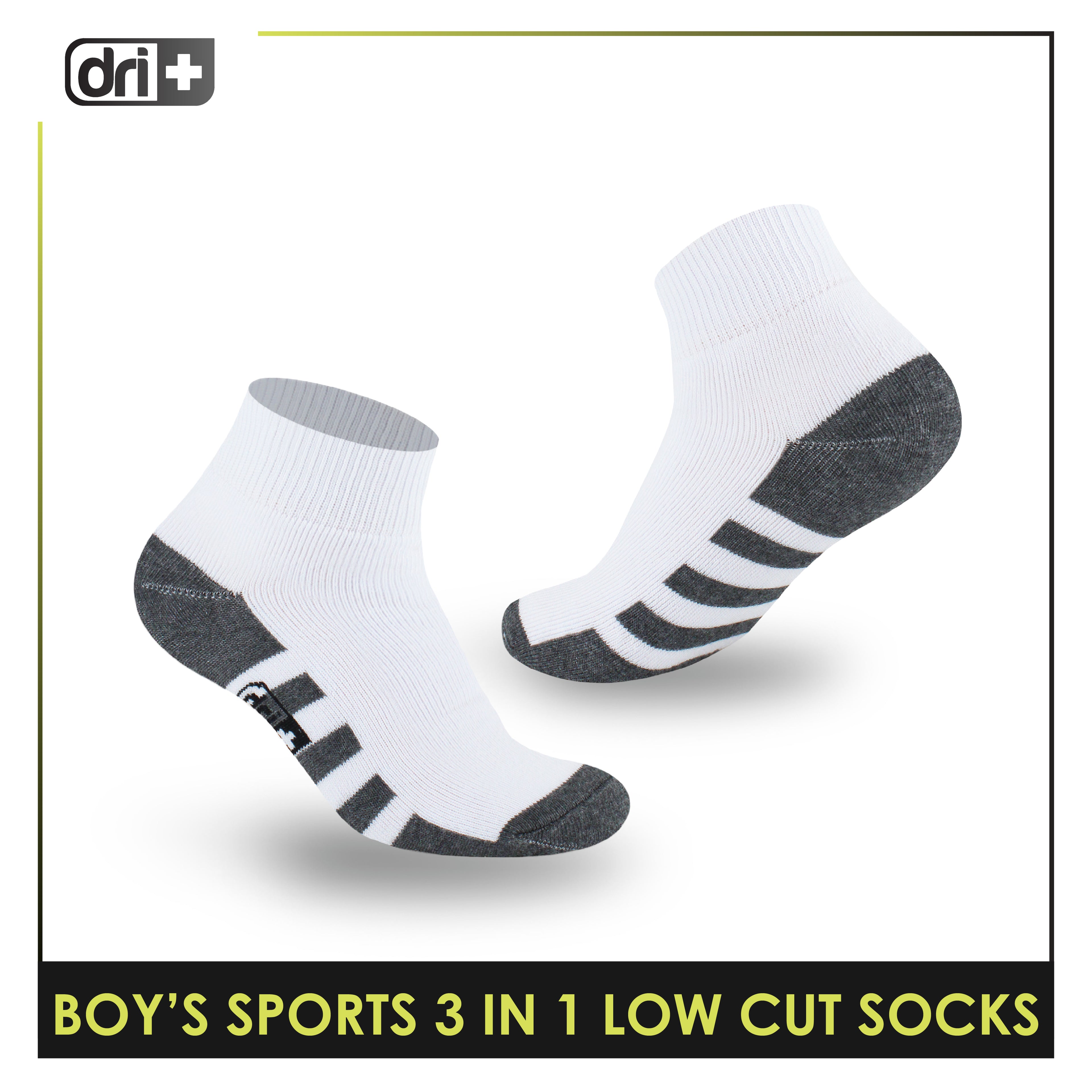 Dri Plus Boys' Children Thick Sports Low Cut Socks 3 pairs in a pack DBSKG3