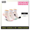 Dri Plus Girls Thin Casual Ankle Socks 3 pairs in a pack DGCKG15