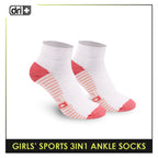 Dri Plus Girls' Children Thick Sports Ankle Socks 3 pairs in a pack DGSG4