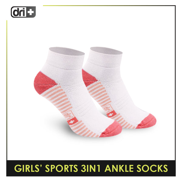 Dri Plus Girls' Children Thick Sports Ankle Socks 3 pairs in a pack DGSG4