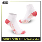 Dri Plus Girls' Children Thick Sports Ankle Socks 3 pairs in a pack DGSG4