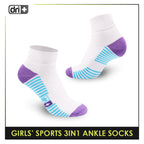 Dri Plus Girls' Children Thick Sports Ankle Socks 3 pairs in a pack DGSG4