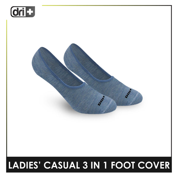 Dri Plus Ladies’ Cotton Lite Casual Foot Cover 3 pairs in a pack DLCFG3401