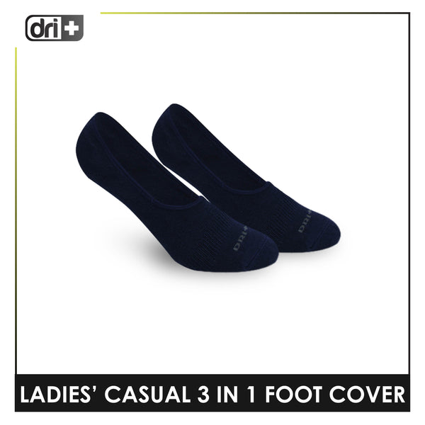 Dri Plus Ladies’ Cotton Lite Casual Foot Cover 3 pairs in a pack DLCFG3401