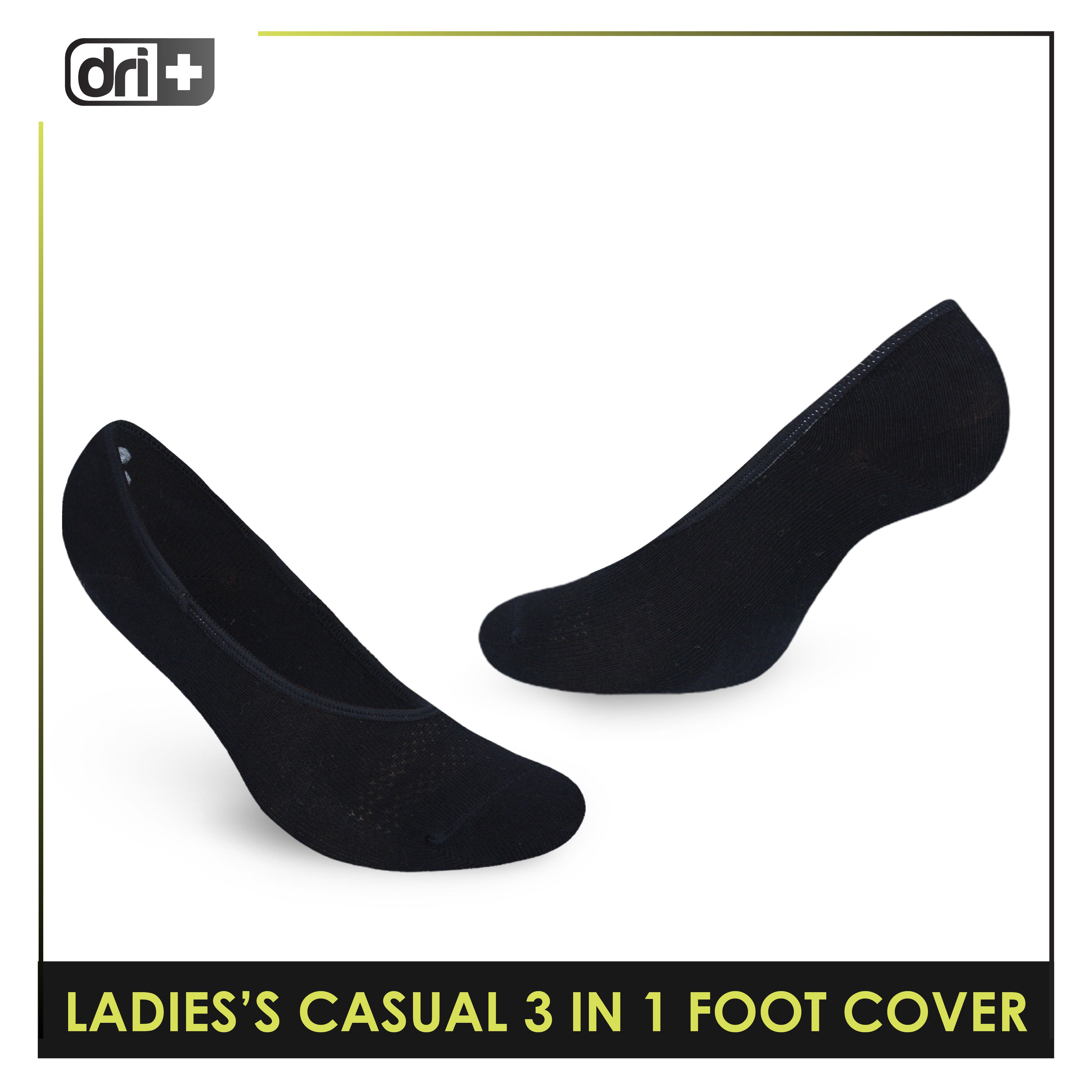 Dri Plus Girls’ Children Cotton Lite Thin Casual Foot Cover 3 pairs in 1 pack DGCFG3