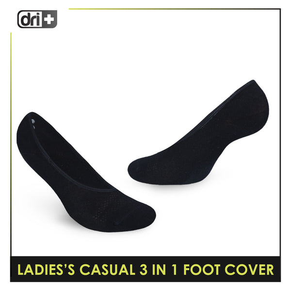 Dri Plus Girls’ Children Cotton Lite Thin Casual Foot Cover 3 pairs in 1 pack DGCFG3