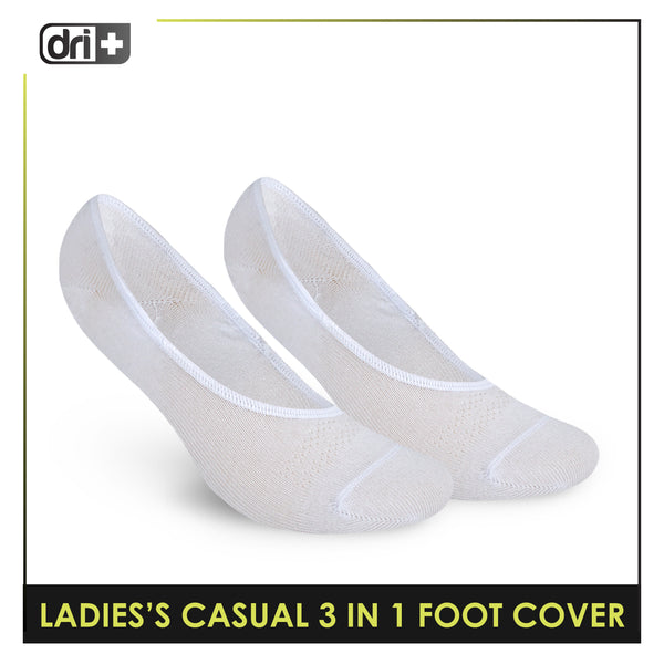 Dri Plus Girls’ Children Cotton Lite Thin Casual Foot Cover 3 pairs in 1 pack DGCFG3