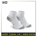 Dri Plus Ladies' Lite Thin Casual Ankle Socks 3 pairs in a pack DLCKG29