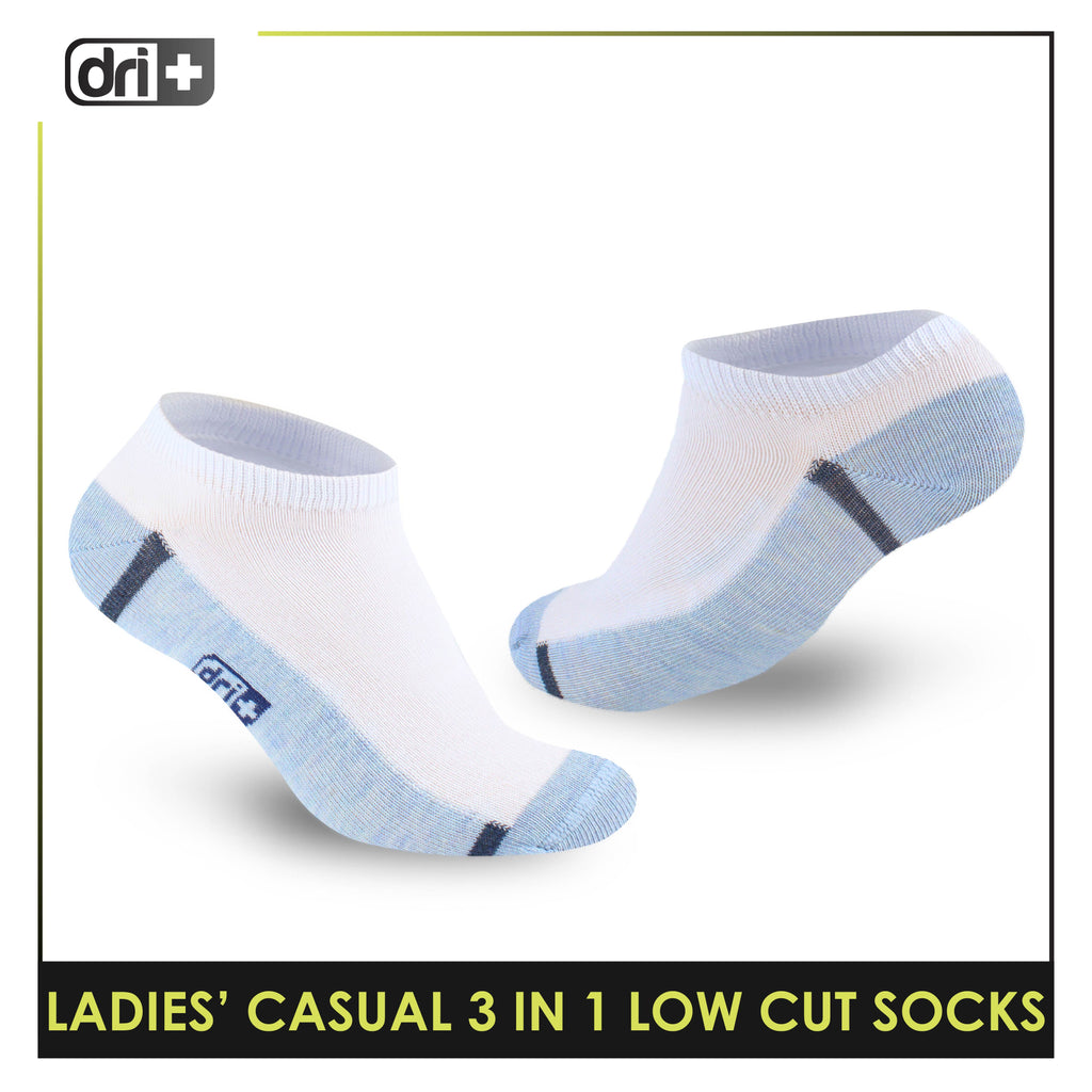 Dri Plus Ladies' Lite Thin Casual Low Cut Socks 3 pairs in a pack DLCKG33