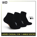 Dri Plus Ladies' Lite Thin Casual Ankle Socks 3 pairs in a pack DLCKG34
