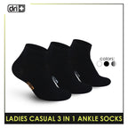 Dri Plus Ladies' Lite Thin Casual Ankle Socks 3 pairs in a pack DLCKG34