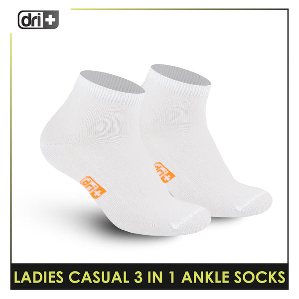 Dri Plus Ladies' Lite Thin Casual Ankle Socks 3 pairs in a pack DLCKG34