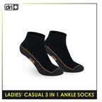 Dri Plus Ladies' Lite Casual Ankle Socks 3 pairs in a pack DLCKG35