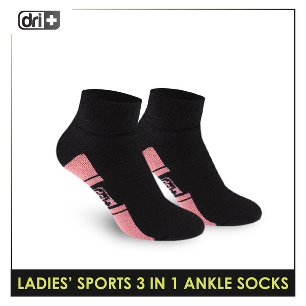 Dri Plus Ladies' Thick Sports Ankle Cut Socks 3 Pairs in a pack DLSKG16