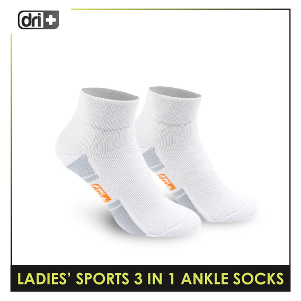 Dri Plus Ladies' Thick Sports Ankle Cut Socks 3 Pairs in a pack DLSKG16
