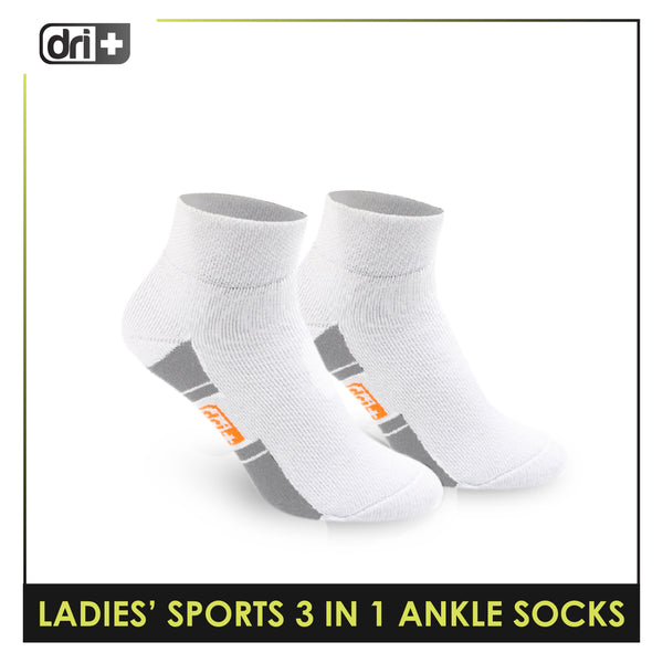 Dri Plus Ladies' Thick Sports Ankle Cut Socks 3 Pairs in a pack DLSKG16