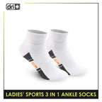 Dri Plus Ladies' Thick Sports Ankle Cut Socks 3 Pairs in a pack DLSKG16