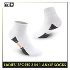Dri Plus Ladies' Thick Sports Ankle Cut Socks 3 Pairs in a pack DLSKG16