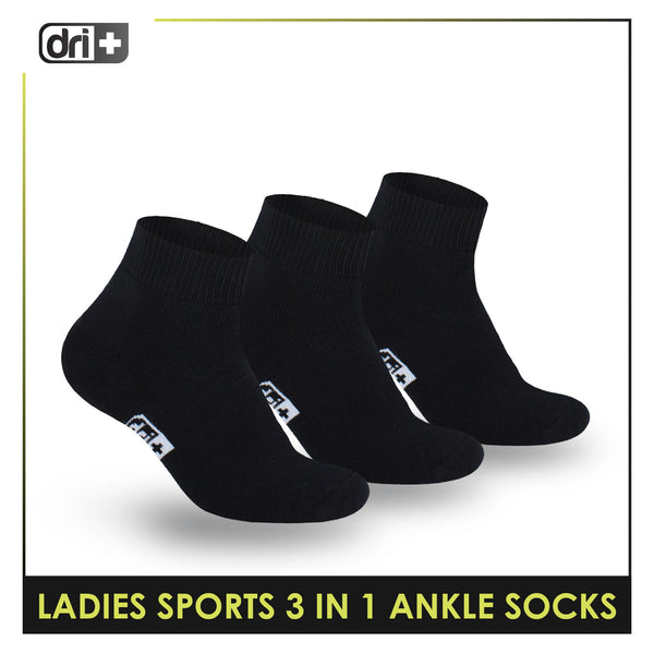 Dri Plus Ladies' Thick Sports Ankle Cut Socks 3 pairs in a pack DLSKG20