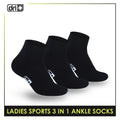 Dri Plus Ladies' Thick Sports Ankle Cut Socks 3 pairs in a pack DLSKG20