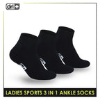 Dri Plus Ladies' Thick Sports Ankle Cut Socks 3 pairs in a pack DLSKG20