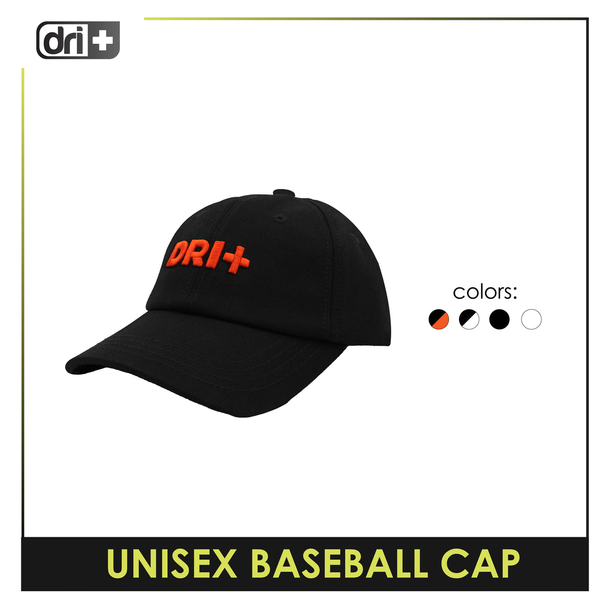Dri Dri Plus Unisex Embroidered Baseball Cap โ burlingtonph