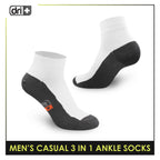 Dri Plus Men's Cotton Lite Thin Casual Ankle Socks 3 pairs in a pack DMCG12