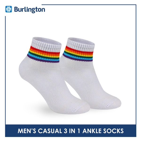 Burlington Men's Cotton Light Performance Ankle Socks 3 pairs in a pack DMCG4401