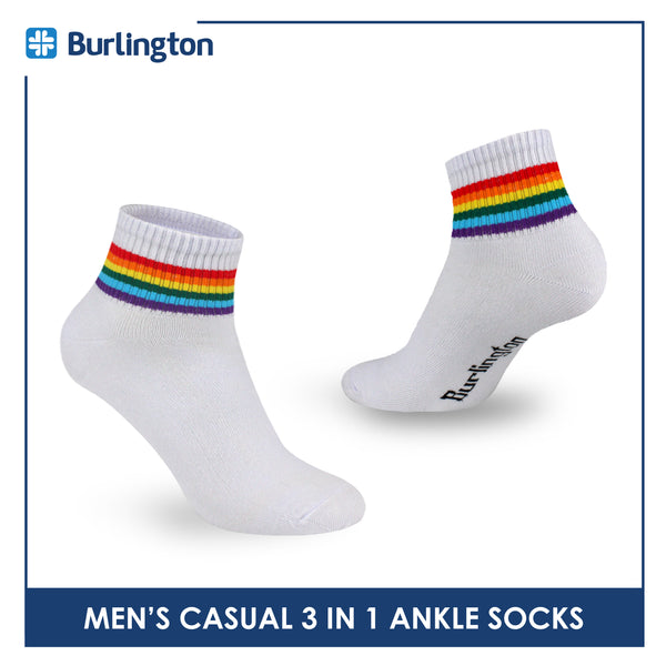Burlington Men's Cotton Light Performance Ankle Socks 3 pairs in a pack DMCG4401