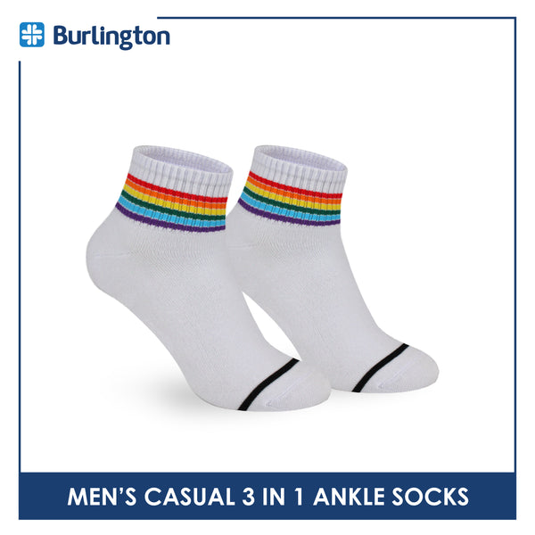 Burlington Men's Cotton Light Performance Ankle Socks 3 pairs in a pack DMCG4401