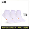 Dri Plus Men's Cotton Lite Thin Casual Ankle Socks 3 pairs in a pack DMCG13
