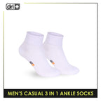 Dri Plus Men's Cotton Lite Thin Casual Ankle Socks 3 pairs in a pack DMCG13