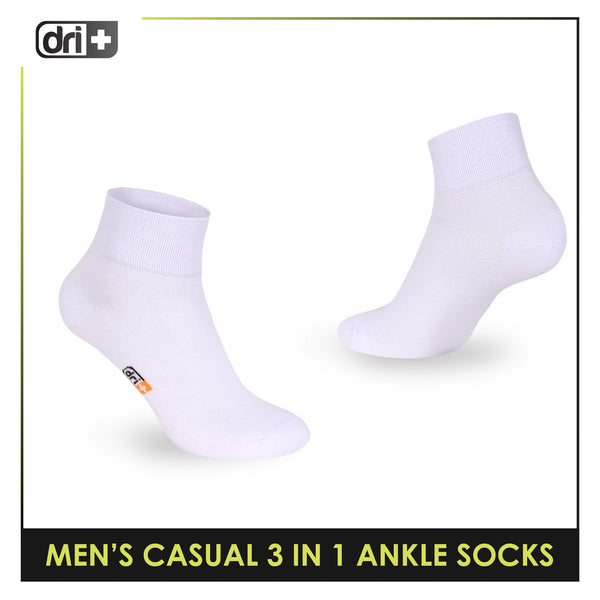 Dri Plus Men's Cotton Lite Thin Casual Ankle Socks 3 pairs in a pack DMCG13