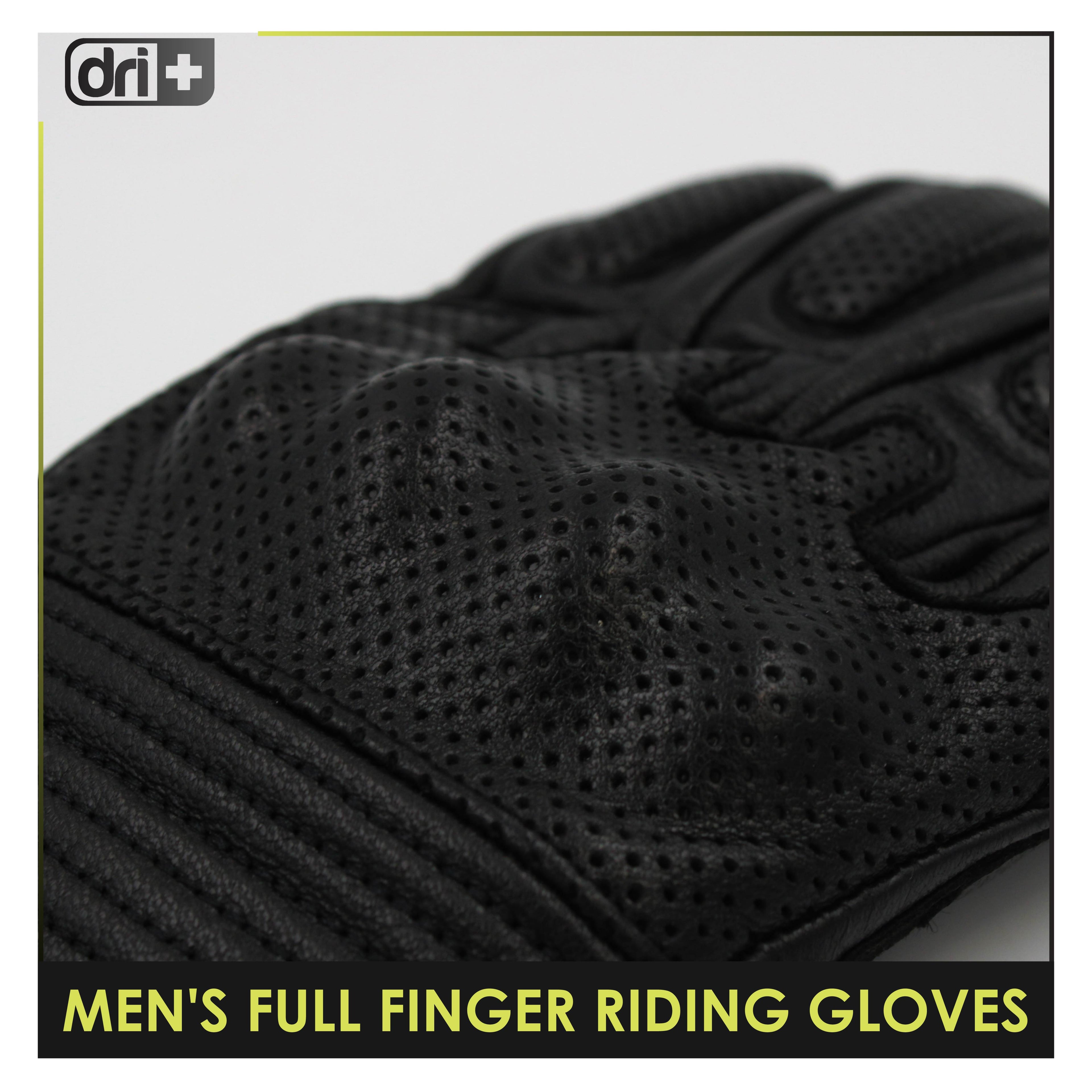 Dri Plus Leather Full Finger Touch Screen Gloves 1 pair DMGFL3301