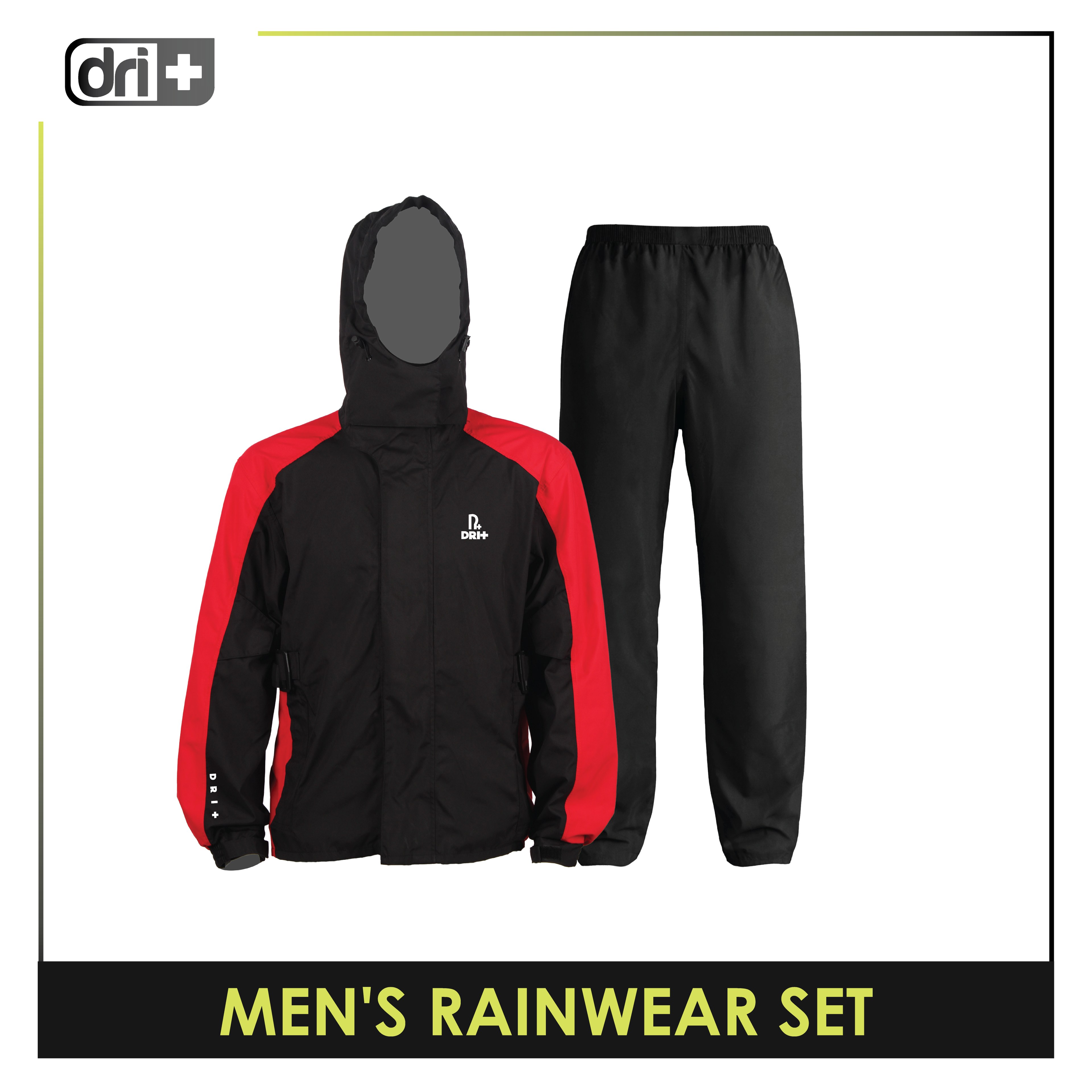 Dri plus Men’s Lightweight Quick Dri Rainstorm Waterproof Rainwear Set DMRW531