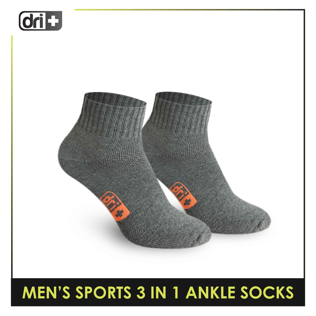 Dri Plus Men's Cotton Thick Sports Ankle Socks 3 pairs in a pack DMSKG15