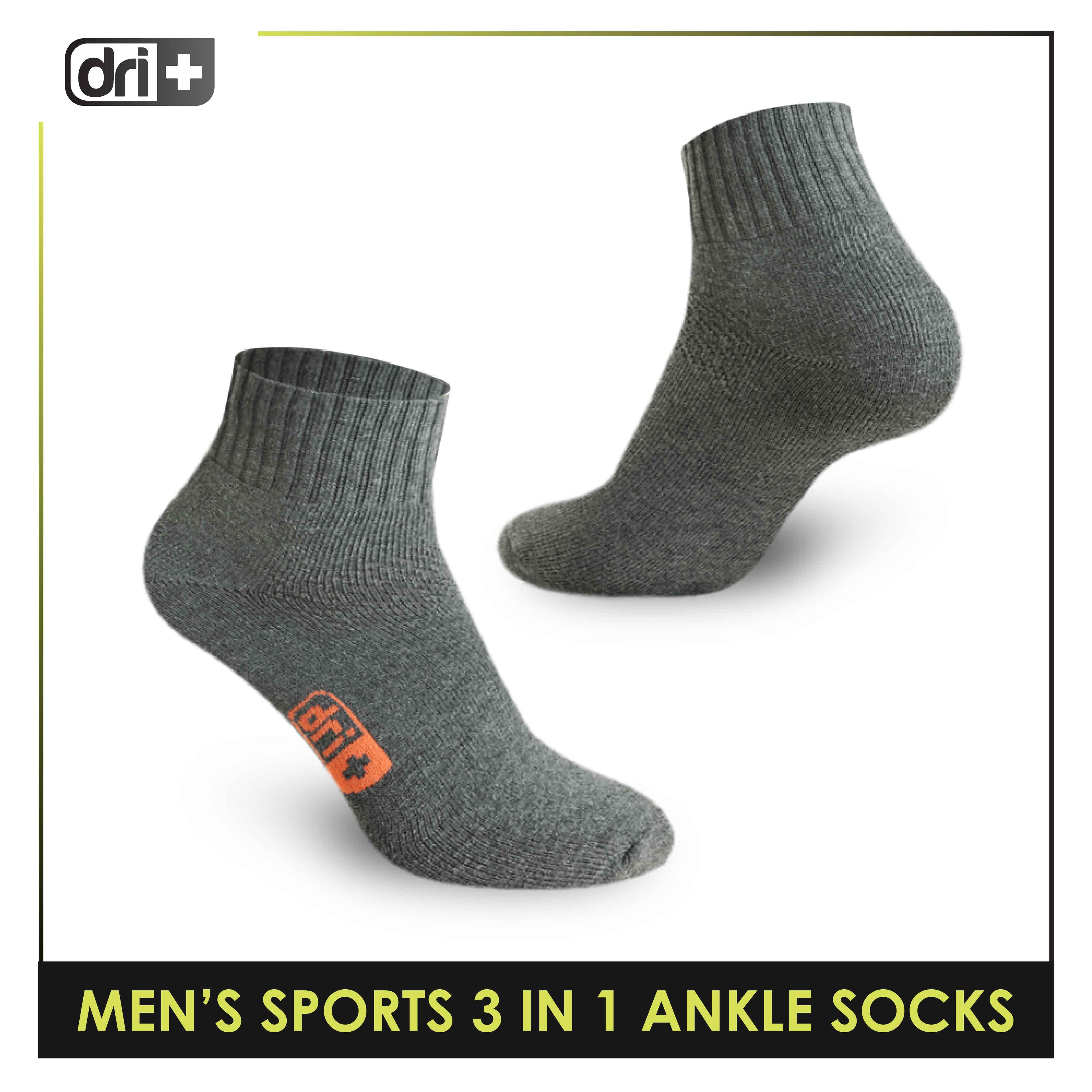 Dri Plus Men's Cotton Thick Sports Ankle Socks 3 pairs in a pack DMSKG15