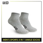 Dri Plus Men's Cotton Thick Sports Ankle Socks 3 pairs in a pack DMSKG15
