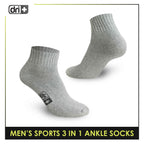 Dri Plus Men's Cotton Thick Sports Ankle Socks 3 pairs in a pack DMSKG15