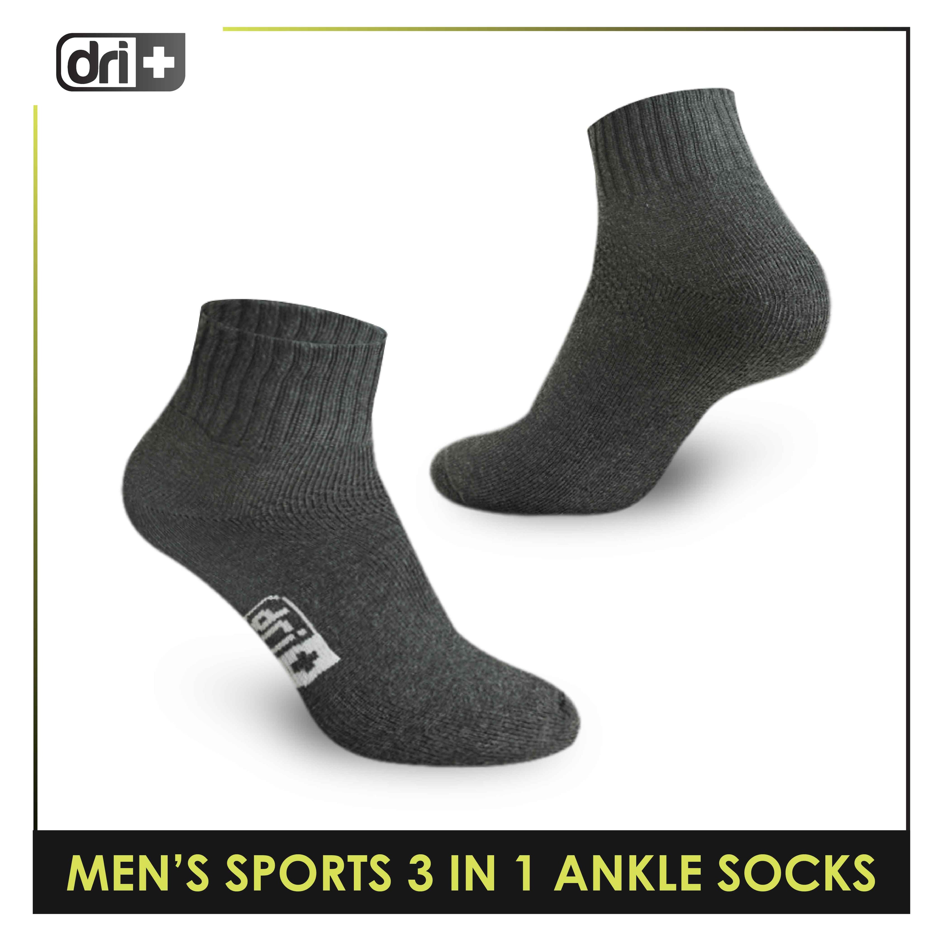 Dri Plus Men's Cotton Thick Sports Ankle Socks 3 pairs in a pack DMSKG15